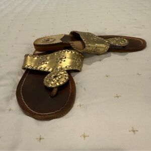 Jack Rogers Gold and Brown Kids Sandals
